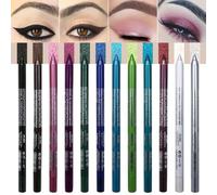 Set di penne gel eyeliner colorate da 12 pezzi, eyeliner luccicante impermeabile, matita ombretto perlato a lunga durata a prova di sbavature per il trucco, twist-up facile da usare..