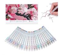 Set di penne gel multicolore per disegno e colorazione, 12/24 colori 3D acrilici, penne gel acriliche 3D, pennarelli colorati a punta fine per scarabocchiare, scrapbooking, disegno, fai da te e