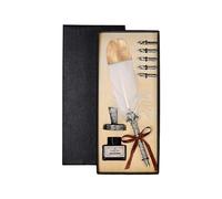 Set di penne per calligrafia con piuma d'oca, lussuose, vintage, per scrittura, set antico