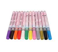 Set di Penne per Nail Art 3d, 12 Pezzi Nail Art Graffiti Penna Fine Disegno di Pittura Penna per Unghie, Linee Astratte Fai -da -te e Fiori