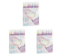 Set di Penne per Nail Art 3D a Colori 12 Toni, Pennarelli Impermeabili Ad Asciugatura Rapida per Dotting, Disegno, Pittura, Linea Puntata - 3 Pezzi