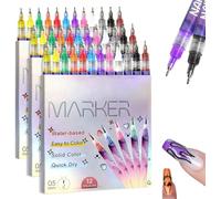Set di penne per nail art in 12 colori, 2026, penna per nail art a punta fine da 0,5 mm, impermeabili e ad asciugatura rapida, per nail art fai da te, strumenti portatili per nail art per salone