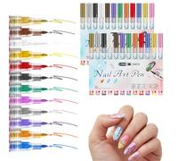 Set di penne per nail art in 12 colori, pennarelli per nail art, penne graffiti, speciali per nail art 3D, penne per pittura e rivestimento fai da te, ad asciugatura rapida, strumenti per la