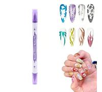 Set di penne per unghie 3D, per nail art, in 10 colori, per nail art, per unghie, ad asciugatura rapida, per strumenti di pittura artistica (viola)
