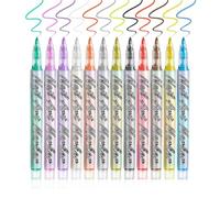 Set Di Penne Per Unghie - Penne Per Liner A Punti, Pennarello Per Pittura Per Disegno A Rapida Asciugatura Impermeabile, 12 Pezzi Forniture Di Bellezza Per Manicure Portatili Per Decorare Fodera Tracc