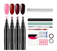 Set di penne per unghie professionali - 4 colori per set con strumento, penna per smalto, penne per smalto 3 in 1 ad asciugatura rapida per donna (1 Set(24 pcs)-A)