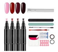 Set di penne per unghie professionali - 4 colori per set con strumento, penna per smalto, penne per smalto 3 in 1 ad asciugatura rapida per donna (1 Set(24 pcs)-C)