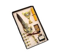 Set di penne stilografiche con timbro per ceralacca con piume, per calligrafia, arte, famiglia, amico, fontana, ceralacca, kit di timbri per la famiglia