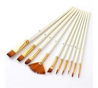 Set di Pennelli 10pcs Pennelli Set Kit Spazzole multiple Mediums con capelli in nylon for artista acrilico per Principianti e Professionisti