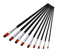 Set di Pennelli 9pcs dell'artista professionista pennelli Set nero lungo manico in legno di nylon dei capelli Pennello per Principianti e Professionisti(Type 2)