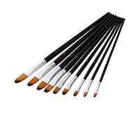 Set di Pennelli 9pcs dell'artista professionista pennelli Set nero lungo manico in legno di nylon dei capelli Pennello per Principianti e Professionisti(Type 3)