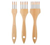 Set di pennelli a rastrello per texture - Pennelli in nylon per effetti | Confezione da 3 pennelli per pittore per dettagli su tela, tessuto, artigianato, ceramica, disegno, strumenti