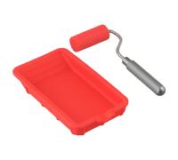 Set di pennelli a rullo in silicone facili da usare con vassoio di vernice scana