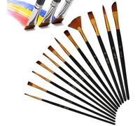 Set di pennelli ad acquerello, 12 pennelli ad acquerello, colore nero, acrilico, pennelli fini, pennelli ad acqua, per principianti artisti, bambini, set di pennelli ad acquerello