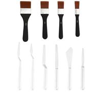 Set Di Pennelli Artistici, 4 Misure (20/30/40/60 mm), Pennelli Piatto In Nylon Per Tavolozza, Ideali Per Acquerello, Acrilico E Pittura A Olio