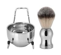 Set di pennelli barba in acciaio inossidabile, portaspazzole barba, portasapone, kit di strumenti per la rasatura, accessori premium per la toelettatura uomo con resistente