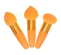 Set di Pennelli Cosmetici a Spugna 3 Pezzi Arancia PP | Testa Morbida ad Alta Densità, Elasticità Gradevole, Impugnatura Pratica, Riduce Sprechi nel Make-up Quotidiano