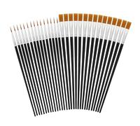 Set di pennelli da 30 pezzi, piccoli pennelli da artista, acquerello, contiene 15 pennelli rotondi e 15 pennelli piatti, neri, per acquerelli, olio, gouache e pittura acrilica