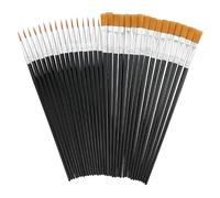 Set di pennelli da 32 pezzi, 15 pennelli rotondi e 15 pennelli piatti in nylon per colori acrilici, amanti dei dipinti per adulti per disegnare fai da te (nero)