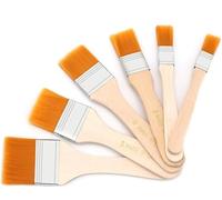 Set di pennelli da artista piatti, pennelli in nylon, pennelli professionali in acrilico per disegnare, acquerello, acrilico, pittura a olio, gouache, 6 pezzi