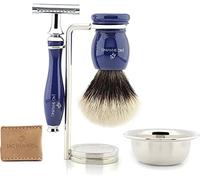 Set di pennelli da barba per uomo di alta qualità con rasoio di sicurezza, ciotola per rasatura in acciaio inox e supporto per rasatura Jag Shaving