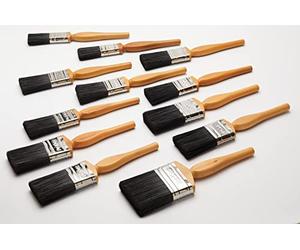 Set di pennelli da imbianchino ProDec da 12 pezzi per una finitura liscia con vernici a emulsione, lucide e satinate su pareti, soffitti, legno e metallo - 2x 1, 5x 1,5, 4x 2, 1x 3 pollici
