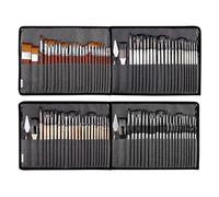 Set di Pennelli da Pittura, 25 Pezzi con Manici in Legno e Borsa in Tela, per Colori Acrilici, Olio e Acquerello, Modello HB-8622BB