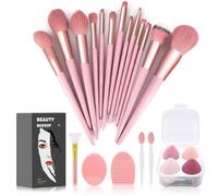 Set di pennelli da trucco, 22 pezzi, pennelli per fondotinta, ombretto, pennelli da trucco (rosa, set da 22 pezzi)