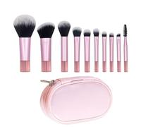 Set di pennelli da trucco da viaggio, 10 pezzi spazzola cosmetica professionale - manici ergonomici morbidi Blush Powder Shadow Portable Beauty Tools for Tra