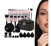 Set Di Pennelli Da Trucco Da Viaggio | Kit Trucco 47 Con Custodia Leggera,Elegante Organizer Da Viaggio Leggero Per Migliorare La Tua Beauty Routine