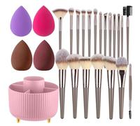 Set di pennelli da trucco in fibra di lana, pennelli Kabuki per cipria, ombretto, pennello sintetico di alta qualità, per contouring, correttore, fondotinta, cipria, ombretti, (rosa)