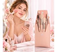 Set di pennelli da trucco, mini pennelli per trucco a forma di macaron, tra cui 8 pezzi: pennello per fard, pennello per cipria e pennello per ombretto (colore della pelle B)