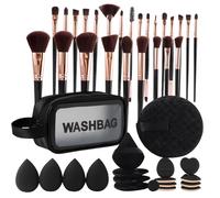 Set di pennelli da trucco, set di strumenti professionali per il trucco con borsa, strumenti di bellezza per casa, salone, tutti i giorni, sposa, Halloween, Natale, vanità, festival, uffici, vacanze