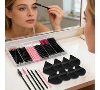 Set di pennelli da trucco usa e getta con scatola portaoggetti, pennelli professionali per ciglia e sopracciglia, eyeliner, strumento cosmetico da donna (308 pezzi/set)