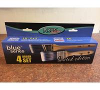 4pce Axus Decor Angolato Pro Taglierino & Pennello Sintetico Blu Set Pittura