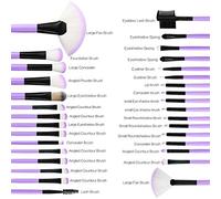Set di pennelli for trucco, Set di pennelli for trucco, Pennelli for trucco professionali da 32 pezzi Fondotinta in polvere Crema Sopracciglio Eyeliner Correttore Pennello Kabuki con(Size:Purple)