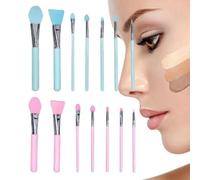 Set di pennelli in silicone, 14 pezzi per labbra, pennello per eyeliner, pennello per trucco cream, resina epossidica e artigianato, strumento di precisione per l'applicazione e il dettaglio, 72 g
