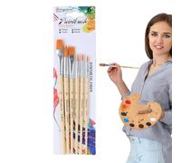 Set di pennelli per artisti, pennelli per pittura acrilica, 6 pezzi, pennelli in nylon a molteplici forme per arte, pennello per dipingere volti di roccia di acquerello, forniture di pennelli per
