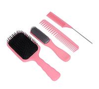 Set di Pennelli per Capelli, 4pcs ABS TPE Nylon Hairswressing Cown Fibra di Carbonio (Incorniciato)