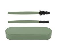 Set di pennelli per ciglia in silicone, pennelli per trucco elastici riutilizzabili, custodia portatile antipolvere per lo styling delle ciglia (Green)