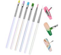 Set di Pennelli per Design Unghie, Penna Per Puntinatura Unghie, Strumento Per Dotting E Stamping E Pittura Applicatore Liner Di Piccole Dimensioni Per Smalto Gel Per Principianti Professionisti