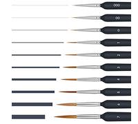 Set di Pennelli per Dipingere, 10 Pezzi Pennelli Acquerello, Pennello da Disegno Modellismo Miniature Artista per Pittura Ad Olio, Miniatura, Modello, Chiodo, Acquerellare Piccoli Dettagli Fini
