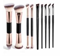 Set di pennelli per fondotinta, pennello per correttore, pennello per cipria, pennello kabuki piatto a doppia estremità, set di pennelli da trucco professionali per occhi e viso, pennello kabuki a