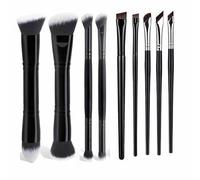 Set di pennelli per fondotinta, pennello per correttore, pennello per cipria, pennello kabuki piatto a doppia estremità, set di pennelli da trucco professionali per occhi e viso, pennello kabuki a