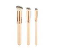 Set di pennelli per il trucco 3 pezzi Ad angolo Pennello per fondotinta Pennello per correttore Sotto gli occhi Naso Kabuki Pennello per il trucco (Taglia unica)
