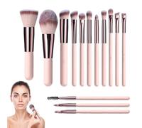 Set di pennelli per il trucco da viaggio-Picchi di trucco portatili da 14 pezzi, design ergonomico | Adatto con specchio a LED e scatola di stoccaggio per fondazioni donne, ombretto, miscelazione, con