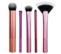 Set di pennelli per il trucco Real Techniques Artist Essentials, per fondotinta, blush, illuminante, ombretto & eyeliner, strumenti professionali per il trucco, setole sintetiche, vegan & set da 5 pez