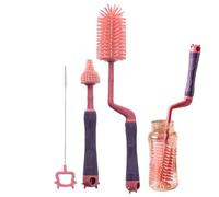 Set di pennelli per la pulizia del biberon generico - Rivegno a setole a setole in silicone con maniglia rotante a 360 gradi, pennello per pulizia tocco morbido per baby shower