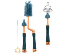 Set di pennelli per la pulizia del biberon generico - Rivegno a setole a setole in silicone con maniglia rotante a 360 gradi, pennello per pulizia tocco morbido per baby shower