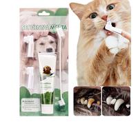 Set di pennelli per l'igiene orale in PET, gel enzimatico, dentifricio al gusto del fegato, adatto per cani e gatti, allergie, allergia